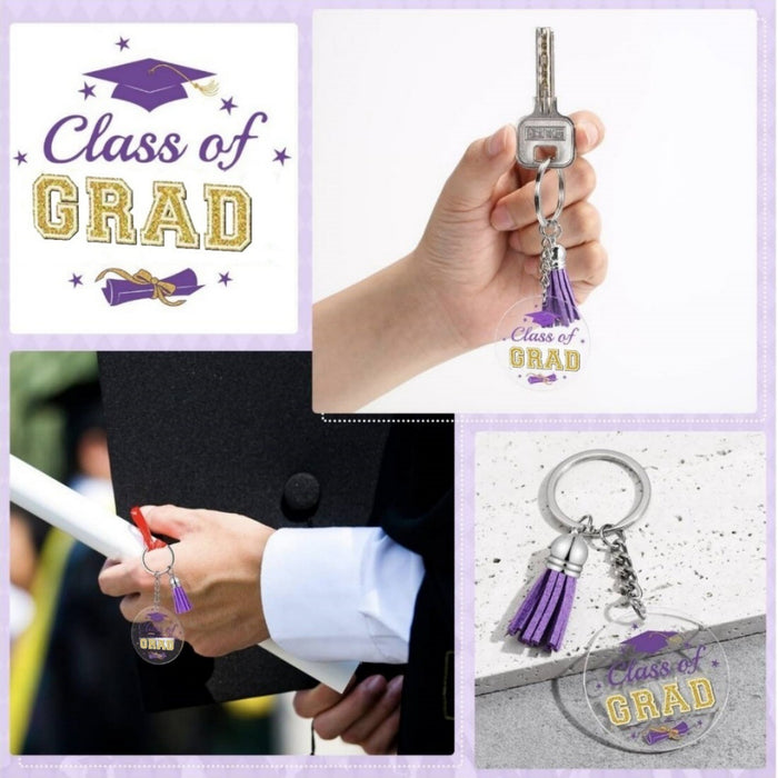 Wholesale 30PCS Acrylic Graduation Theme Keychain JDC-KC-HuiWen010