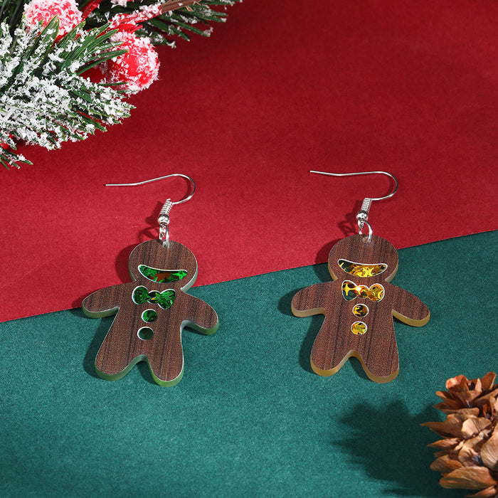 Wholesale Eco-friendly acrylic earrings  personality Christmas tree stars earrings