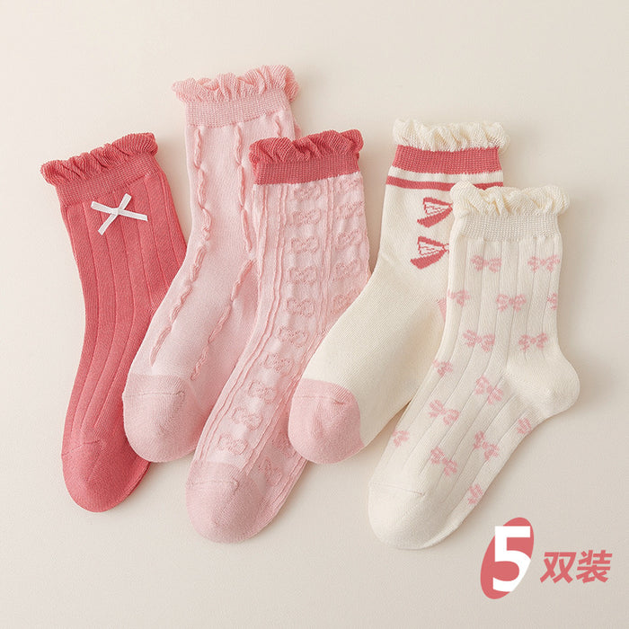 Wholesale Children's Smiling Face Combed Cotton Mid Tube Baby A-level Breathable Cotton Socks for Boys and Girls JDC-SK-SL009