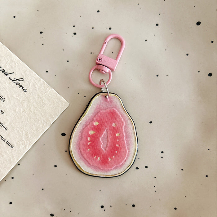 Wholesale Acrylic Fruit Slice Keychain Decorative Pendant Fashion Accessory For Girls Gift