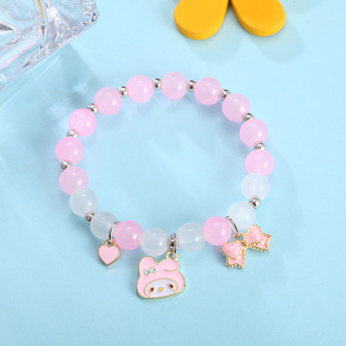 Wholesale Cartoon Crystal Beaded Simple Couple Student Girlfriend Bracelet