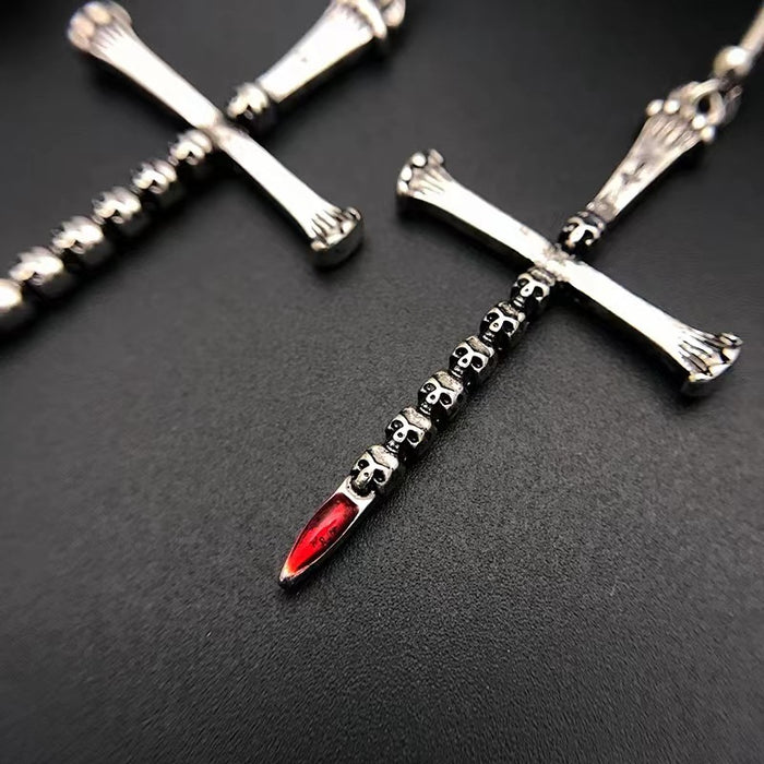 Wholesale  gothic dark style skull coffin nail cross earrings for women