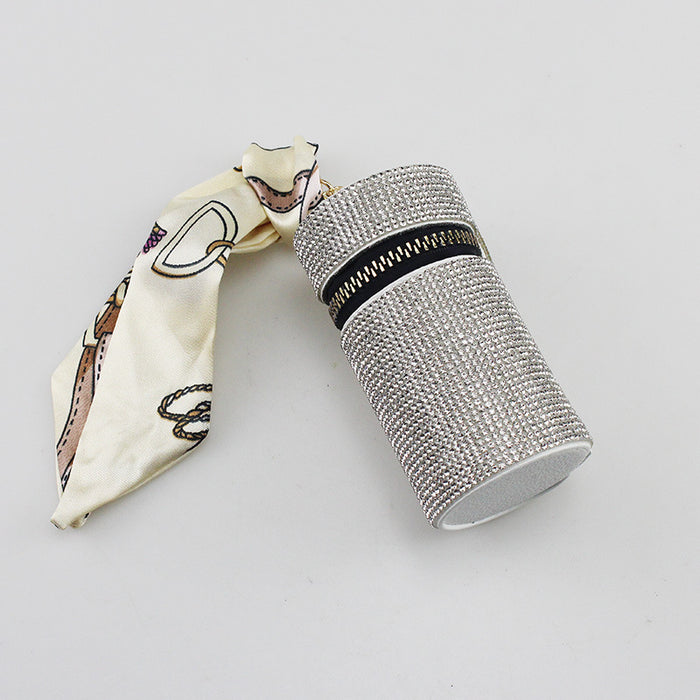 Wholesale Purple Rhinestone Lipstick Perfume Bottle Keychain Bag Charm Everyday Car Key Accessory