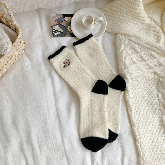 Wholesale Socks with warmth and thick fleece, mid tube socks
