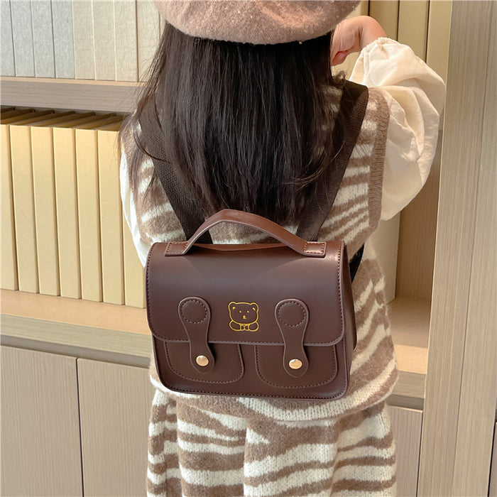 Wholesale New Retro Children's Kindergarten Backpack Small School Bag PU Trendy Cool Bag JDC-BP-YuanDuo023