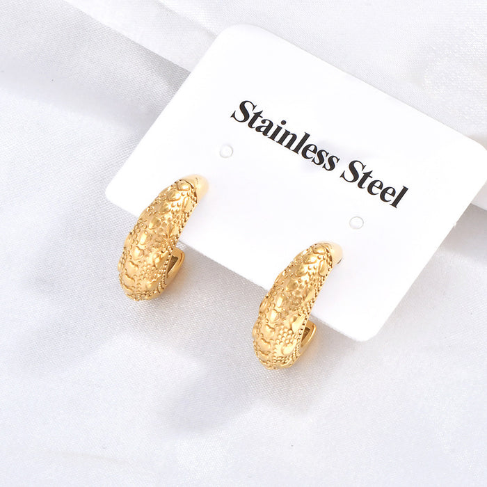 Wholesale  semi-circular  titanium steel earrings for women