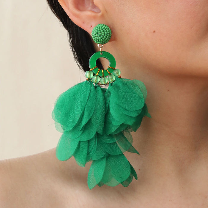 Wholesale Handmade Fabric Floral Earrings for Women JDC-ES-Gute061