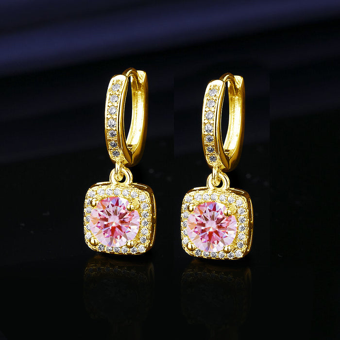 Wholesale  Princess Square Simulated Moissanite Stud Earrings Fashion Accessory Gift for Resale