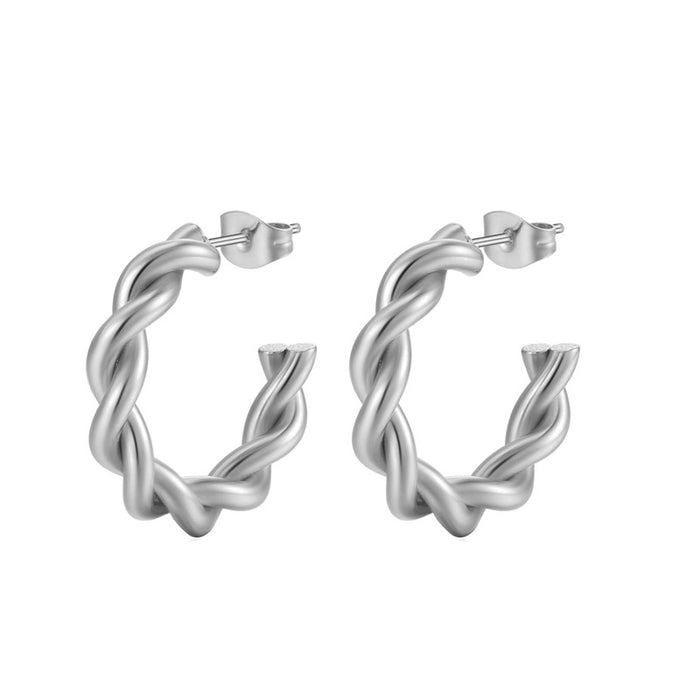 Wholesale Copper plated real gold exaggerated earrings with a high-end feel, trendy geometric earrings, and simple design