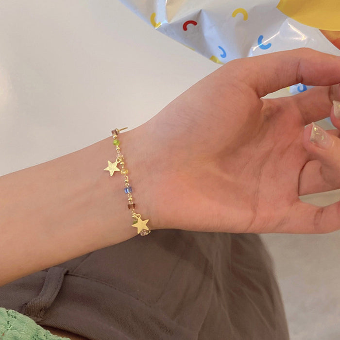 Wholesale Colorful crystal bead star bracelet with a minimalist design and accessories