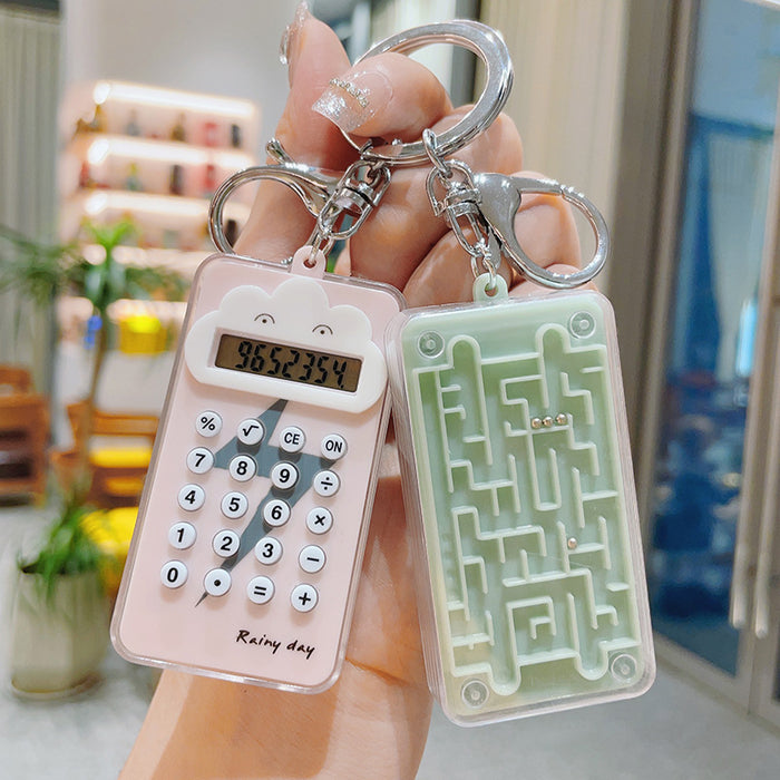 Wholesale Plastic Cartoon Lightning Calculator Keychain JDC-KC-ShuoT021