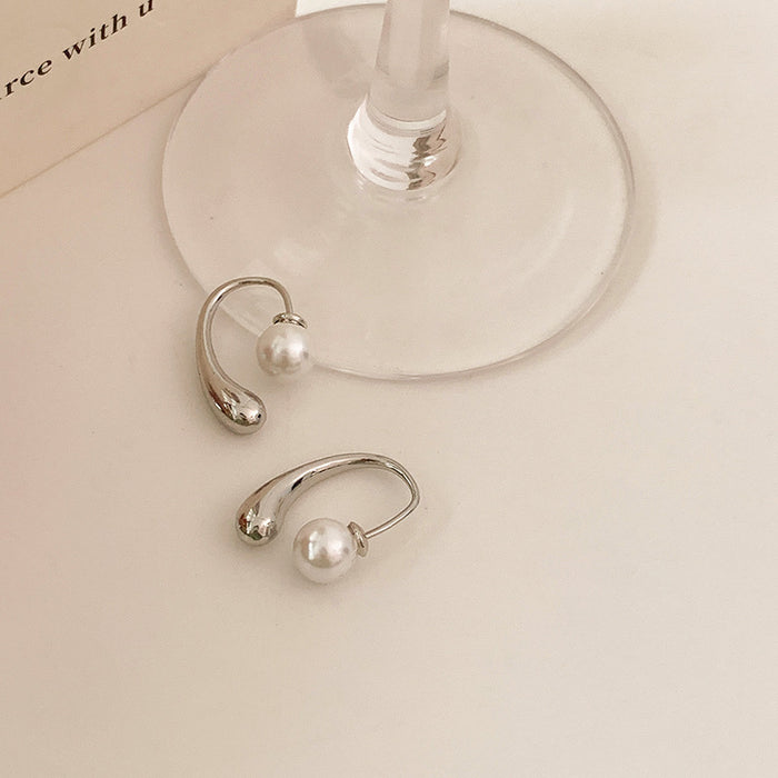 Wholesale French Minimalist High-end Pearl Earrings Elegant Light Luxury Ear Ring Niche Design Earrings