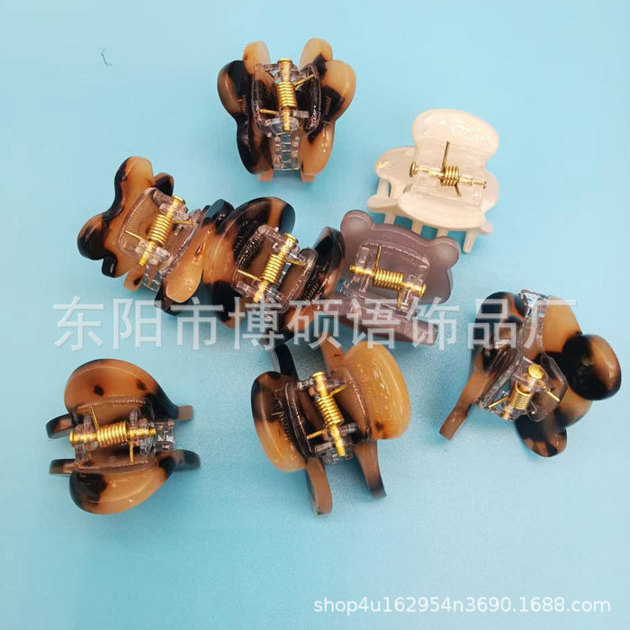 Wholesale Amazon hair clip high-end exquisite side clip back of the head mini bear leopard print hair clip