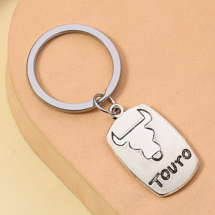 Wholesale Alloy Electroplating Constellation English Letter Keychain JDC-KC-RongRui071