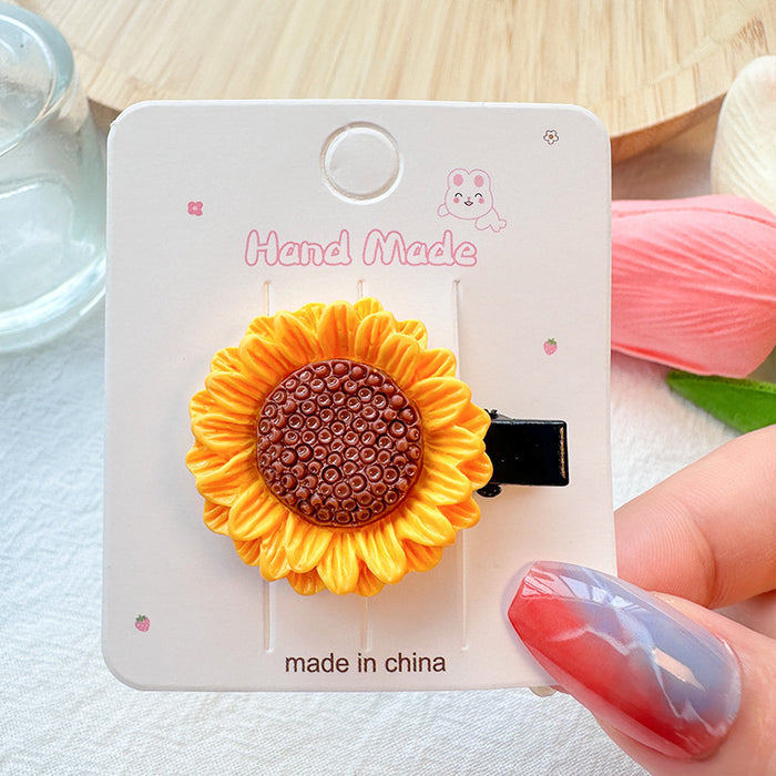 Wholesale Sunflower Plastic Hair Clip JDC-HC-Leiyang003