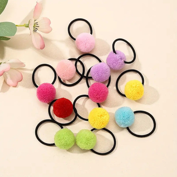 Wholesale Children's Cute Hair Ball Hair Ring Small Rubber Band JDC-HS-Zhenr003