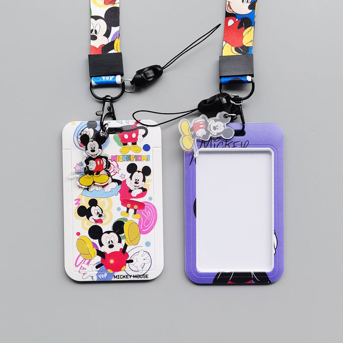 Wholesale Polyester Cartoon Print Card Holder With Lanyard For Student ID Work Badge Bus Card Everyday Resale