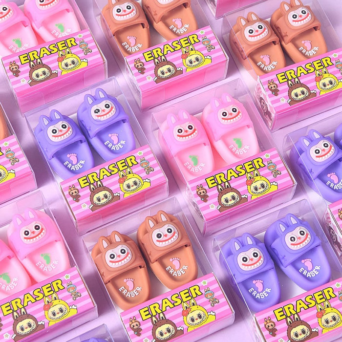 Wholesale Cute slippers shape student eraser cartoon primary school students children clean debris