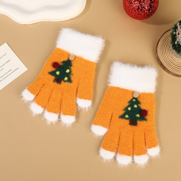 Wholesale Cartoon Christmas Knitted Gloves