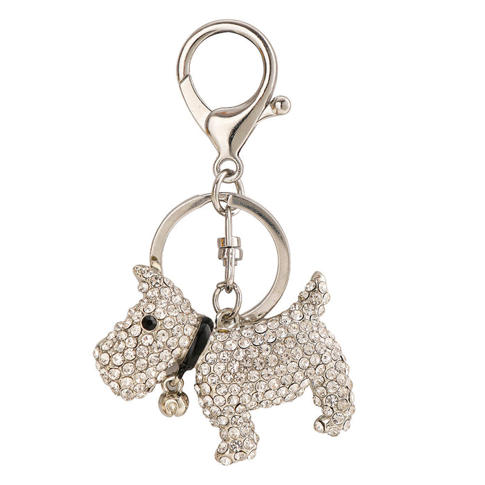 Wholesale Rhinestone Puppy Alloy Keychain JDC-KC-ChaoK045