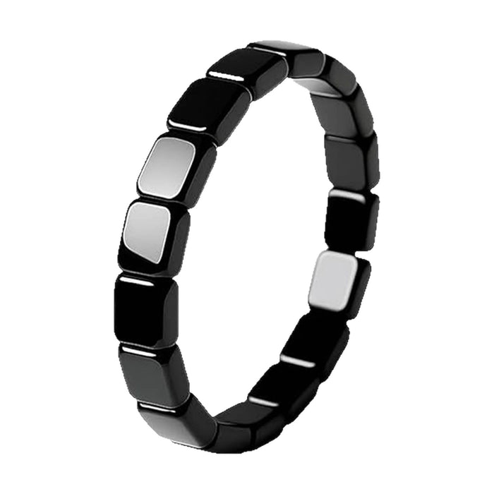 Wholesale Unisex Square Black Gallstone Beaded Bracelet Elastic Fashion Accessory
