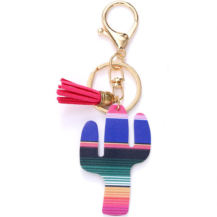 Wholesale Tassel Rainbow Leather Keychain JDC-KC-MingM001