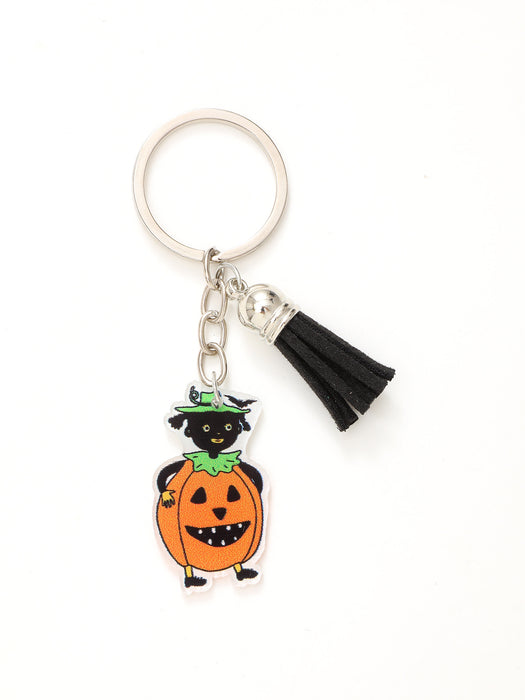 Wholesale Halloween Bat Pumpkin Head Witch Tassel Pendant Acrylic Keychain JDC-KC-YiTian017