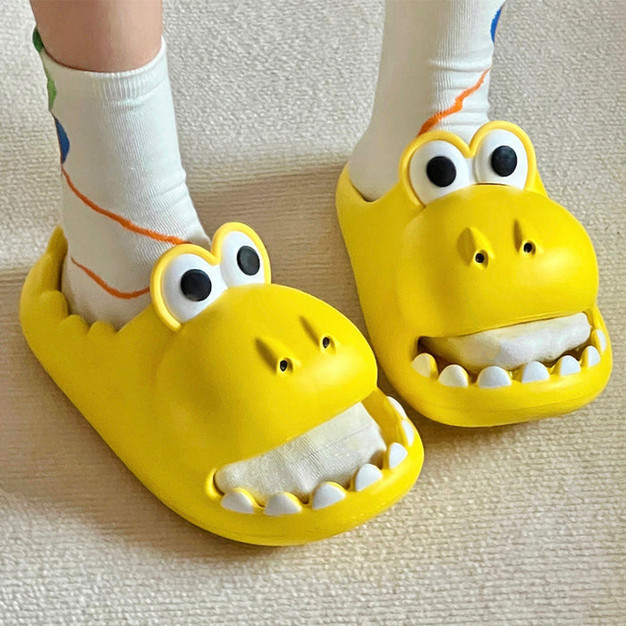 Wholesale  cartoon dinosaur slippers ladies indoor home thick bottom anti-slip slippers