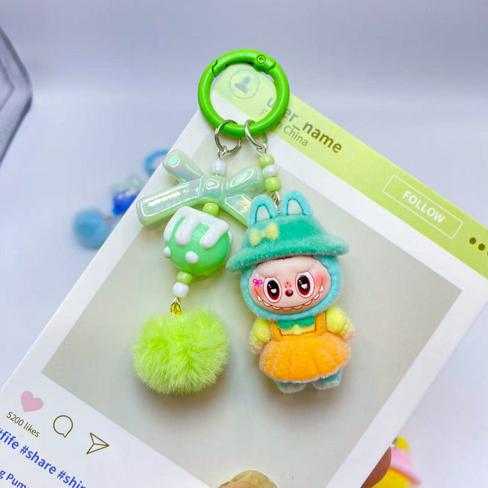 Wholesale Flocked pendant cute doll keychain