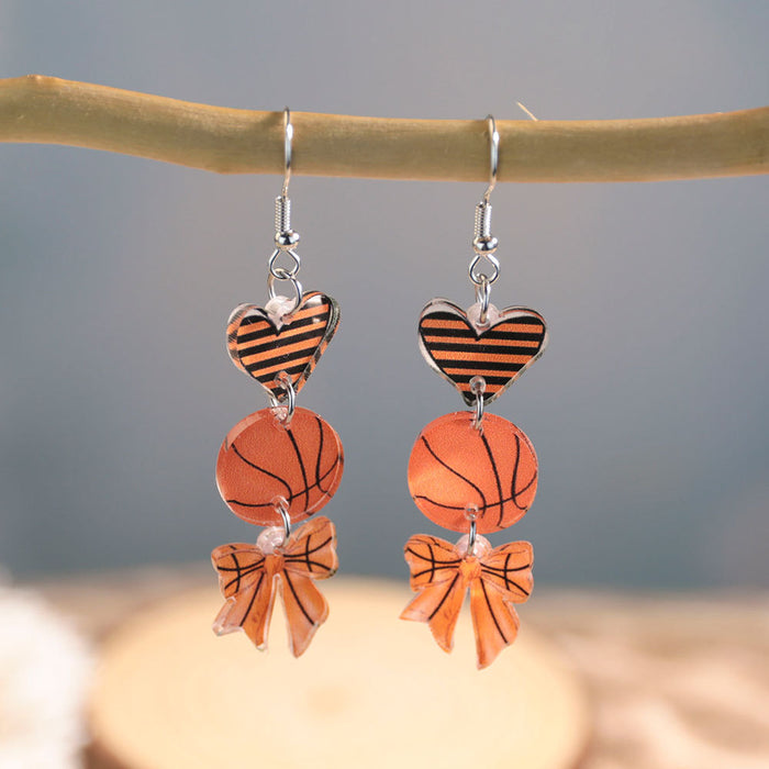 Wholesale niche sports style ball theme acrylic earrings creative basketball football earrings women