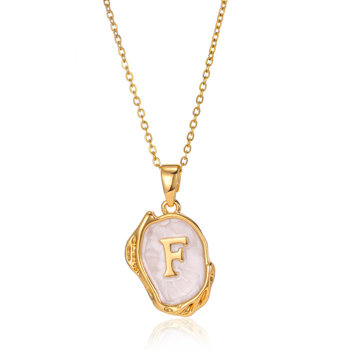 Wholesale Capital Initial Oil Drop Pendant Necklace Fashion Simple Three-dimensional