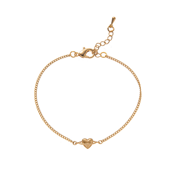 Wholesale Fashion accessories, light luxury style, heart-shaped electroplating, zircon gold-plated adjustable bracelet
