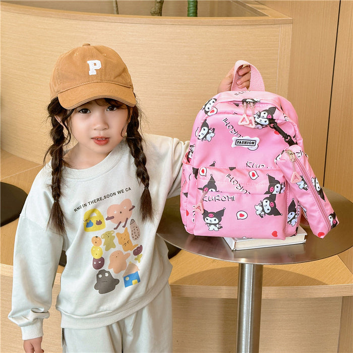 Wholesale Cartoon printed backpack, cute casual graffiti pencil case, small backpack