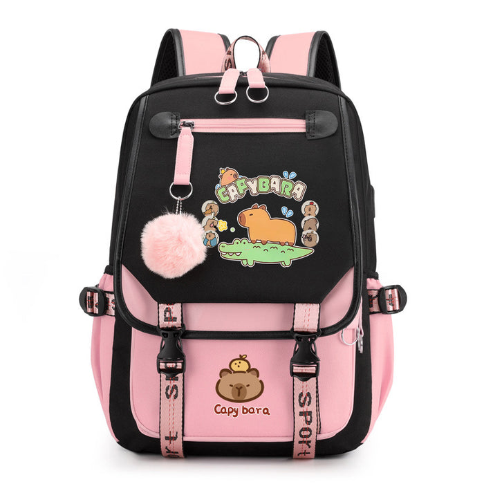 Wholesale Cute cartoon large-capacity backpack bag for boys and girls in elementary and middle school.