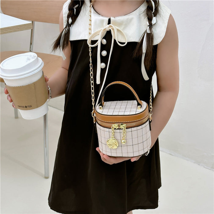 Wholesale Pu Fashion Plaid Small Bucket Children's Small Bag JDC-SD-DaJu019