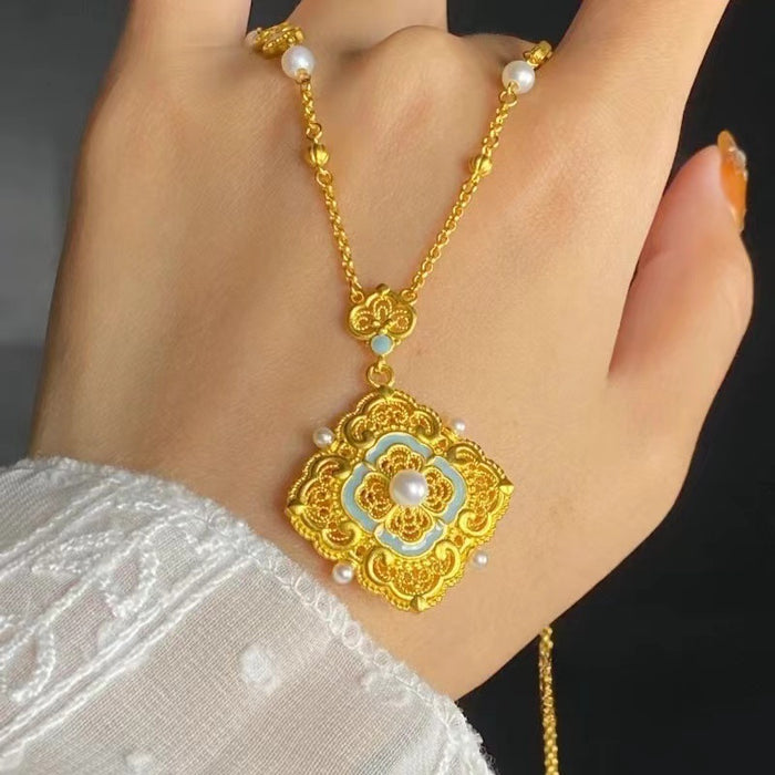 Wholesale  inlaid gold pendant necklace women's  temperament Joker  clavicle chain