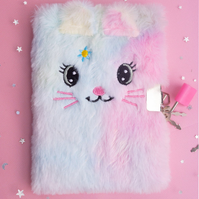 Wholesale Fabric A6 Lockable Plush Notebook with Tie Dye Heart Cover MOQ≥3