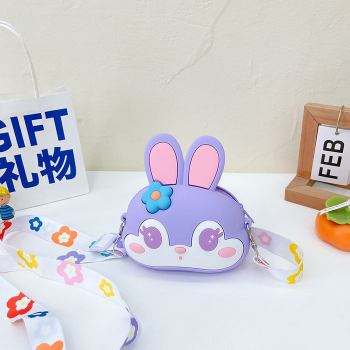 Wholesale children's bag female  cartoon silicone bag girl heart coin purse messenger bag daily storage bag