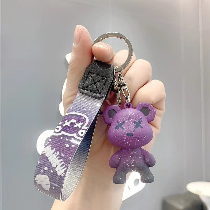 Wholesale  car key chain pendant  bear doll bag decoration couple gift Cartoon  Keychain