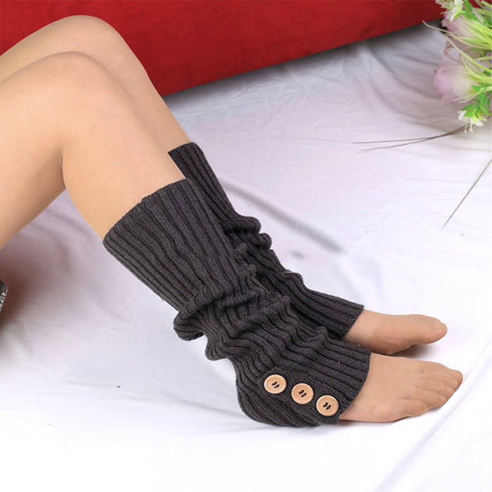 Wholesale Wool Foot Warmers Button Socks Boot Covers Knitted Leg Covers JDC-SK-XQ032