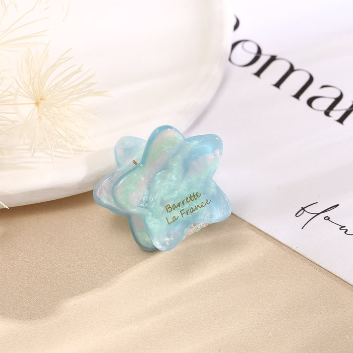 Wholesale Acetate Small Claw Clip Square Star Hollow Mermaid Color Hair Accessory