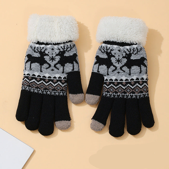 Wholesale Knitted Touch Screen fleece-lined Warm Gloves