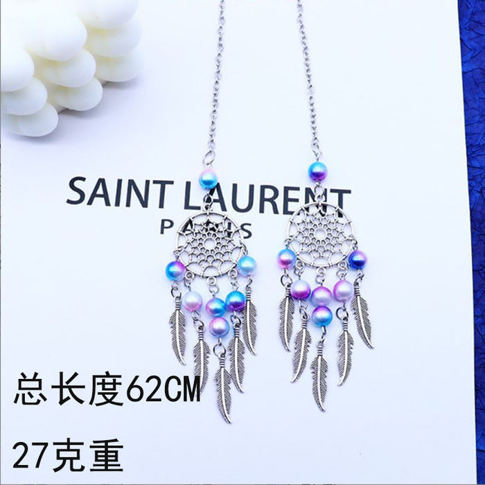Wholesale Butterfly Dream Catcher Moon Alloy Car Hanging Decoration Pendant with Beads
