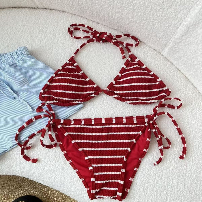 Wholesale Sexy bikini vacation beach loose striped shorts can be worn outside