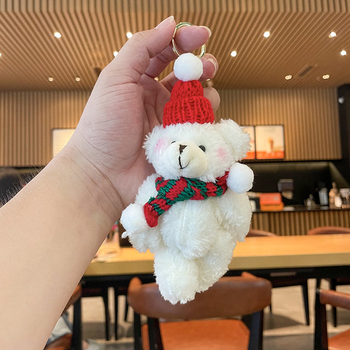 Wholesale Christmas Cute Bear Plush Doll Keychain JDC-KC-CHeng007