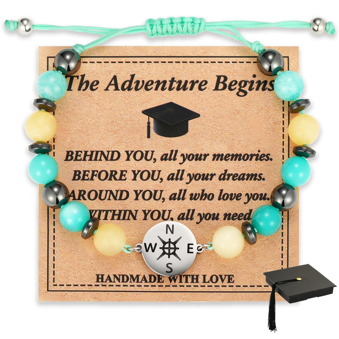 Wholesale Bracelet Stainless Steel Compass Pink Zebra Rope Weaving Bracelet Compass Bracelet