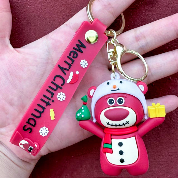 Wholesale Christmas Cartoon Doll Silicone Keychain JDC-KC-HongSheng015