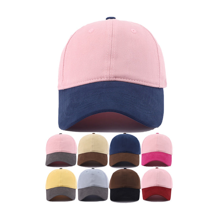 Wholesale Color blocked versatile hat, duckbill cap, soft top, sunshade and sun protection baseball cap