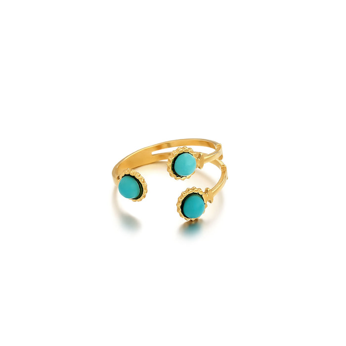 Wholesale Turquoise Personalized Stainless Steel Rings