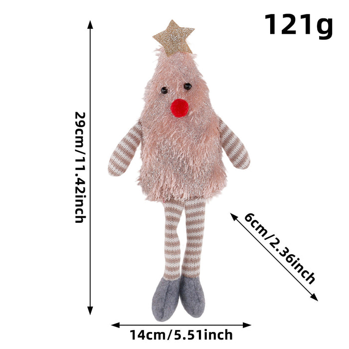 Wholesale Christmas tree shaped long-legged doll desktop ornaments cute plush doll Christmas decorations
